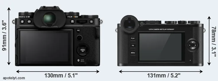 Comparison X-T5 or CL rear