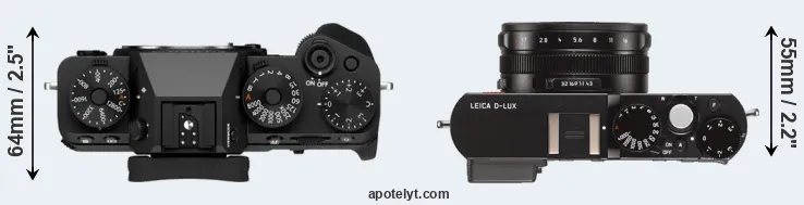 Compare X-T5 versus D-LUX Typ 109 top