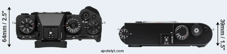 Compare X-T5 versus M11 top