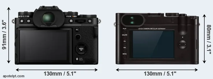 Comparison X-T5 or Q Typ 116 rear
