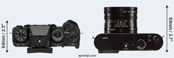 Compare X-T5 versus Q Typ 116 top