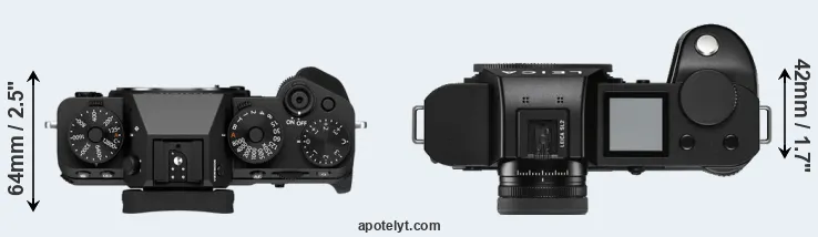 Compare X-T5 versus Leica SL2 top