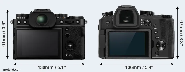 Comparison X-T5 or V-LUX 5 rear