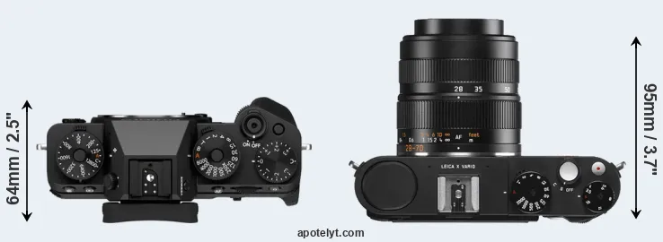 Compare X-T5 versus X Vario top