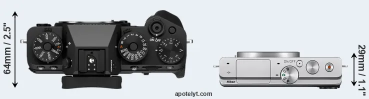 Compare X-T5 versus J4 top