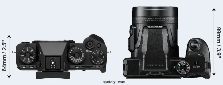 Compare X-T5 versus B600 top