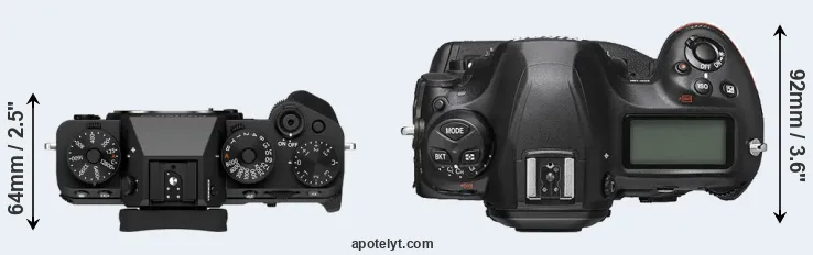 Compare X-T5 versus D6 top