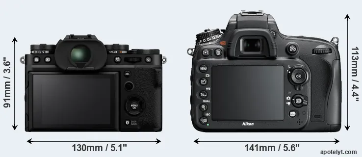 Comparison X-T5 or D600 rear