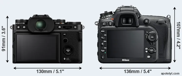 Comparison X-T5 or D7200 rear