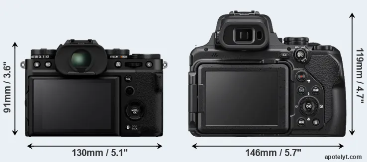 Comparison X-T5 or P1000 rear