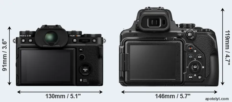 Comparison X-T5 or P1100 rear