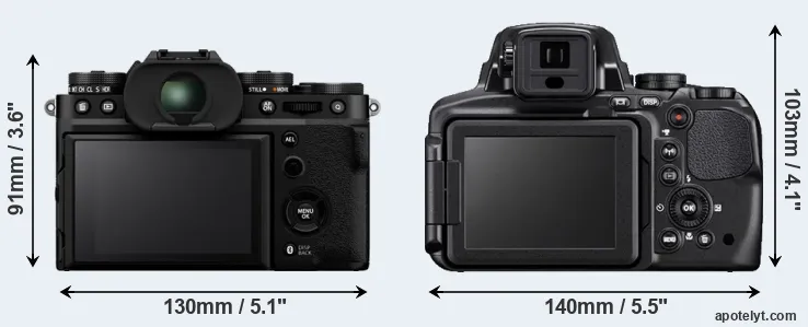 Comparison X-T5 or P900 rear