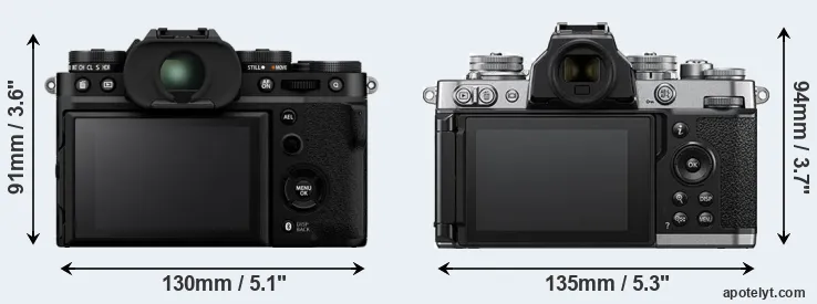 Comparison X-T5 or Z fc rear