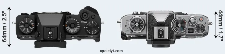 Compare X-T5 versus Z fc top