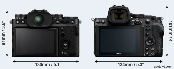 Comparison X-T5 or Z5 rear