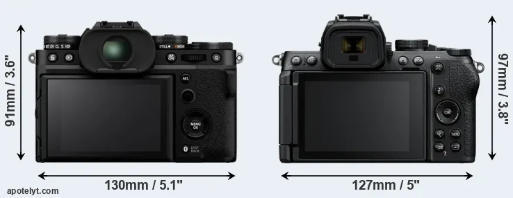 Comparison X-T5 or Z50 II rear