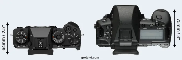 Compare X-T5 versus E-5 top
