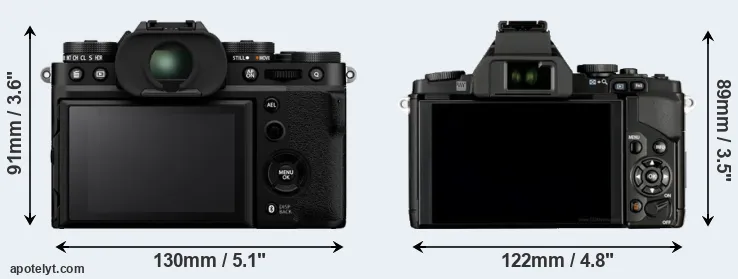 Comparison X-T5 or E-M5 rear