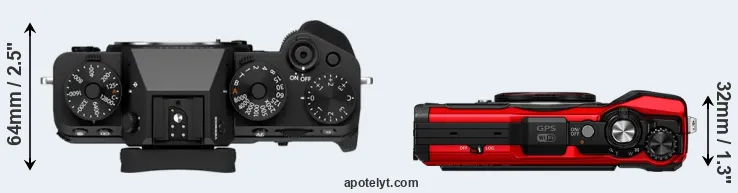 Compare X-T5 versus TG-6 top