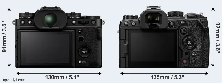 Comparison X-T5 or OM-1 II rear