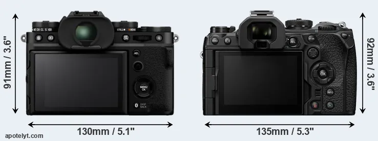 Comparison X-T5 or OM-1 rear