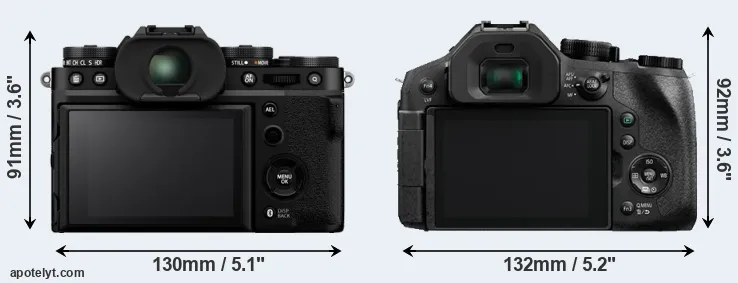 Comparison X-T5 or FZ300 rear