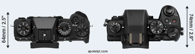 Compare X-T5 versus G80 top
