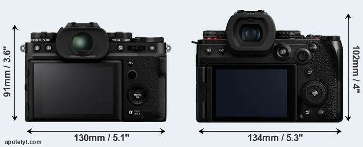 Comparison X-T5 or G9 II rear