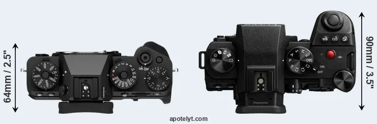 Compare X-T5 versus G9 II top