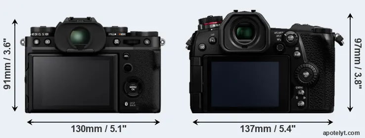 Comparison X-T5 or G9 rear