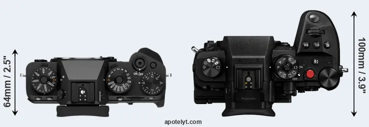 Compare X-T5 versus GH6 top