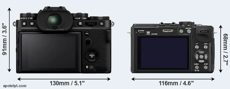 Comparison X-T5 or GX1 rear