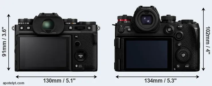 Comparison X-T5 or S1 II rear