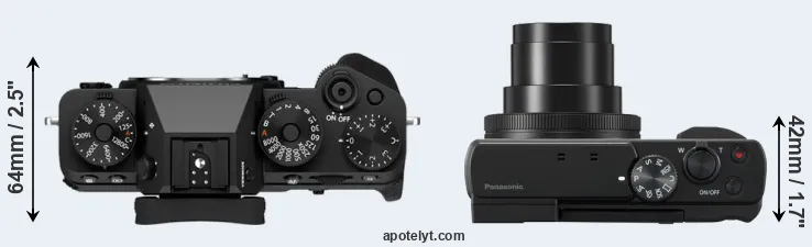 Compare X-T5 versus TZ95 top