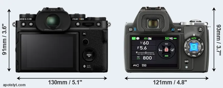 Comparison X-T5 or K-S1 rear