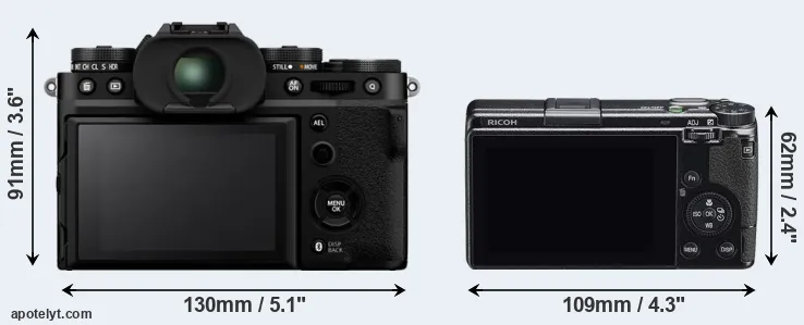 Comparison X-T5 or GR IIIx rear