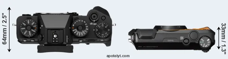 Compare X-T5 versus WG-6 top