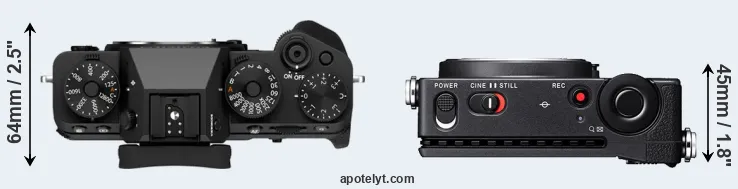 Compare X-T5 versus fp L top