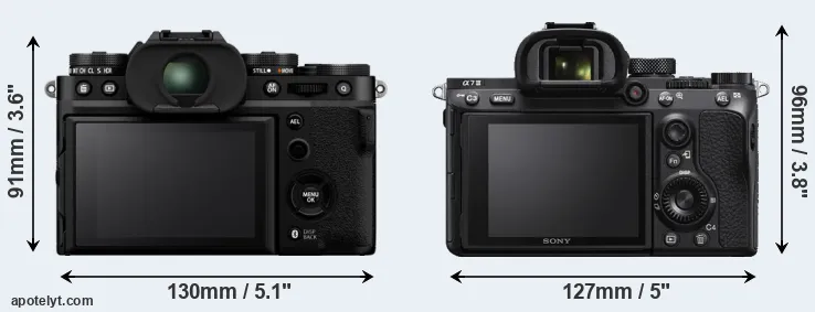 Comparison X-T5 or A7 III rear
