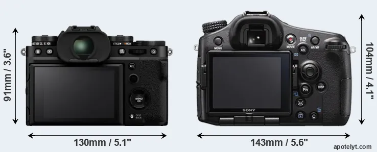 Comparison X-T5 or A77 II rear