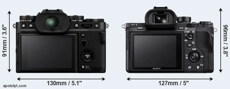 Comparison X-T5 or A7S II rear