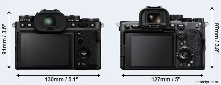 Comparison X-T5 or A7S III rear