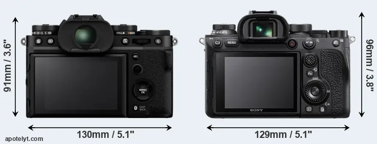 Comparison X-T5 or A9 II rear