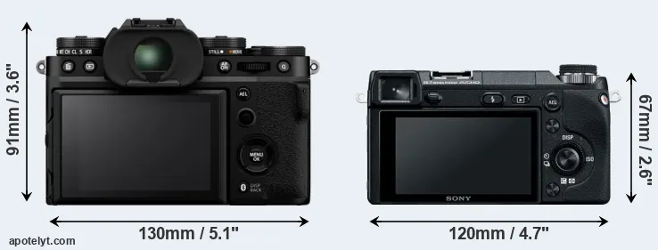 Comparison X-T5 or NEX-6 rear