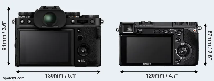 Comparison X-T5 or NEX-7 rear