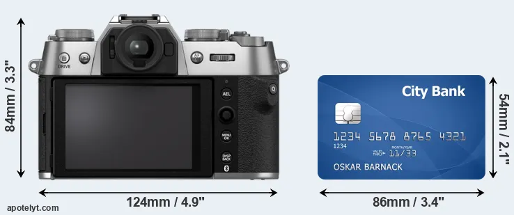 X-T50 and credit card rear side