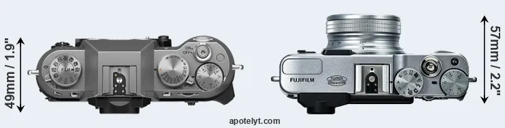 Compare X-T50 versus X20 top