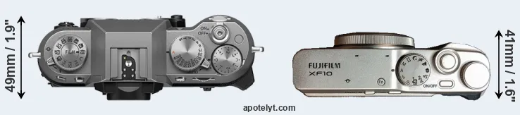 Compare X-T50 versus XF10 top