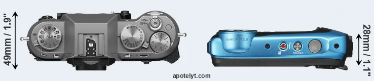 Compare X-T50 versus XP140 top