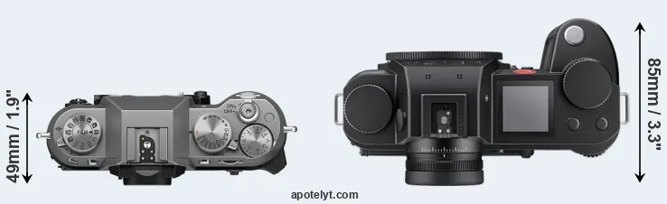 Compare X-T50 versus Leica SL3-S top